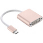 Адаптер от USB-C (Thunderbolt 3) към DVI порт за MacBook - 10cm - златно розов