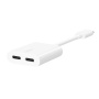 BELKIN Адаптер за аудио и зареждане RockStar - 2x USB-C към USB-C - бял