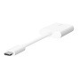 BELKIN Адаптер за аудио и зареждане RockStar - 2x USB-C към USB-C - бял