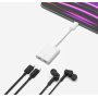 BELKIN Адаптер за аудио и зареждане RockStar - 2x USB-C към USB-C - бял