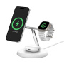 BELKIN Boost Charge Pro Qi2 3в1 магнитен безжичен стенд за iPhone / Apple Watch / AirPods - 15W - бял