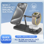 T255 Qi2 3-в-1 магнитен безжичен стенд за iPhone / Apple Watch / AirPods - 15W - черен