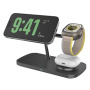 T255 Qi2 3-в-1 магнитен безжичен стенд за iPhone / Apple Watch / AirPods - 15W - черен