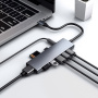 ZT-C909 9-в-1 хъб - слот за SD / TF карта / HDMI / 3,5 мм жак / 2x USB-C / 3x USB-A към USB-C - сив