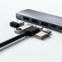 ZT-C909 9-в-1 хъб - слот за SD / TF карта / HDMI / 3,5 мм жак / 2x USB-C / 3x USB-A към USB-C - сив
