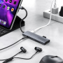 ZT-C909 9-в-1 хъб - слот за SD / TF карта / HDMI / 3,5 мм жак / 2x USB-C / 3x USB-A към USB-C - сив