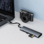 ZT-C909 9-в-1 хъб - слот за SD / TF карта / HDMI / 3,5 мм жак / 2x USB-C / 3x USB-A към USB-C - сив