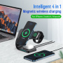 Appleking 4в1 магнитен безжичен стенд за iPhone / Apple Watch / AirPods - 15W - черен