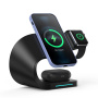 Appleking 4в1 магнитен безжичен стенд за iPhone / Apple Watch / AirPods - 15W - черен
