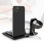 HQ-UD17 4в1 безжична поставка за зареждане за iPhone / Apple Watch / AirPods - черен