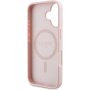 Guess Grained Magnolia кейс с флорален мотив и MagSafe за iPhone 16 - розов