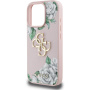 Guess Grained Roses 4G Metal Logo кейс за iPhone 16 Pro - розов