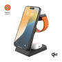 FIXED MagPowerstation Alu 2 3в1 магнитен безжичен стенд за iPhone / Apple Watch / AirPods - 15W - черен