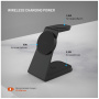 FIXED MagPowerstation Alu 2 3в1 магнитен безжичен стенд за iPhone / Apple Watch / AirPods - 15W - черен