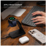 FIXED MagPowerstation Alu 2 3в1 магнитен безжичен стенд за iPhone / Apple Watch / AirPods - 15W - черен