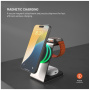 FIXED MagPowerstation Alu 2 3-в-1 магнитен безжичен стенд за iPhone / Apple Watch / AirPods - 15W - титаниев
