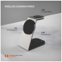 FIXED MagPowerstation Alu 2 3-в-1 магнитен безжичен стенд за iPhone / Apple Watch / AirPods - 15W - титаниев