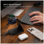 FIXED MagPowerstation Alu 2 3-в-1 магнитен безжичен стенд за iPhone / Apple Watch / AirPods - 15W - титаниев