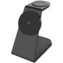 FIXED MagPowerstation Alu 2 3в1 магнитен безжичен стенд за iPhone / Apple Watch / AirPods - 15W - черен