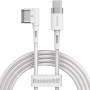 Baseus магнитен кабел за зареждане 60W USB-C / MagSafe (tvar L) за Macbook - 2 m - бял