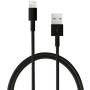 Кабел USB-A / Lightning пренос на данни и зареждане за iPhone / iPad / iPod / AirPods - 2 m - черен
