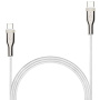FIXED плетен кабел за зареждане и пренос на данни PD 100W USB-C / USB-C - MFi за iPhone / iPad / MacBook / AirPods - 0,5 м - бял