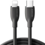 JOYROOM SA29-CL3 силиконов кабел за бързо зареждане и пренос на данни 30W USB-C / Lightning за iPhone / iPad / iPod / AirPods - 1,2 м - черен