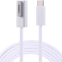 Кабел за зареждане с конектори USB-C / MagSafe 2 (tvar L) за MacBook - 1,6m - бял
