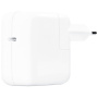 Оригинален захранващ адаптер Apple 30W с USB-C порт за iPhone / iPad / MacBook - бял