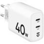 Tactical Base Plug Dual адаптер за зареждане с 2x USB-C порта - 40W - бял