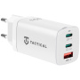 Tactical FlashBang GaN захранващ адаптер 65W 2x USB-C / USB-A за iPhone / iPad / MacBook / AirPods - бял