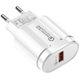 Високоскоростен адаптер 18W QC 3.0 за безжични стойки за зареждане - бял