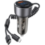Комплект за кола Yesido Y58 със USB-C / USB-A портове и Lightning и USB-C кабел - 60W - 1,2 m - черен
