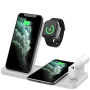 4v1 сгъваема безжична зареждаща стойка за iPhone / Apple Watch / AirPods - бял