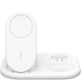 BELKIN Boost Charge 3 в 1 сгъваема магнитна безжична стойка за iPhone / Apple Watch / AirPods - 15W - бяла