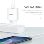USAMS T21 комплект адаптер с USB-A порт и USB-A към Lightning кабел - 10,5W - 1 m - бял
