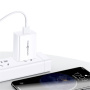 USAMS T48 комплект адаптер с USB-A порт и USB-A към USB-C кабел - 18W - 1 m - бял