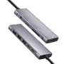 YME68 9v1 хъб - слот за SD / TF карта / HDMI / 3,5 mm жак / 2x USB-C / 3x USB-A към USB-C за MacBook - сив