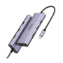 UGREEN CM490 9в1 хъб - слот за SD / TF карта / RJ45 / 2x HDMI / USB-C / 3x USB-A към USB-C - тъмно сив