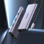 UGREEN CM490 9в1 хъб - слот за SD / TF карта / RJ45 / 2x HDMI / USB-C / 3x USB-A към USB-C - тъмно сив