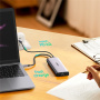UGREEN CM490 9в1 хъб - слот за SD / TF карта / RJ45 / 2x HDMI / USB-C / 3x USB-A към USB-C - тъмно сив