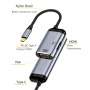 3в1 видео и зареждащ адаптер - HDMI / VGA / USB-C към USB-C - тъмно сив
