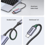 UGREEN 2в1 адаптер с четец за карти - слот за SD / TF карта към USB-C - тъмно сив