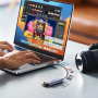 UGREEN 2в1 адаптер с четец за карти - слот за SD / TF карта към USB-C - тъмно сив