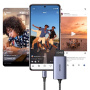 UGREEN 2в1 адаптер с четец за карти - слот за SD / TF карта към USB-C - тъмно сив