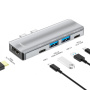ENKAY 5-в-1 хъб - HDMI / 2x USB-C / 2x USB-A към 2x USB-C за MacBook - сив