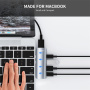 ENKAY 5-в-1 хъб - HDMI / 2x USB-C / 2x USB-A към 2x USB-C за MacBook - сив