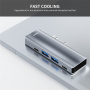ENKAY 5-в-1 хъб - HDMI / 2x USB-C / 2x USB-A към 2x USB-C за MacBook - сив