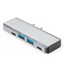ENKAY 5-в-1 хъб - HDMI / 2x USB-C / 2x USB-A към 2x USB-C за MacBook - сив