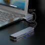 ENKAY 5в1 хъб - HDMI / 3,5 mm жак / USB-C / 2x USB-A към USB-C - сив